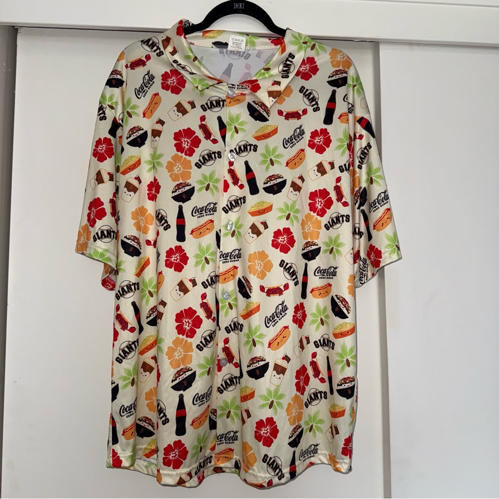 Sf Giants Hawaiian Coca Cola Short Sleeve Button Down